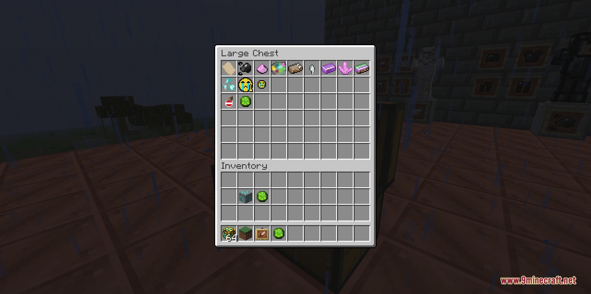 Latawoo's Extra Tools Ores and Weapons Mod Screenshot 5 A large chest interface displaying various custom ores and materials from Latawoo mod