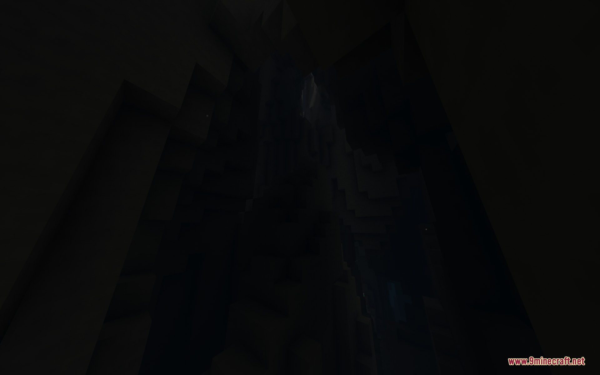 Latex Caves Mod Screenshot 4 Looking up a dark vertical shaft towards a faint light source