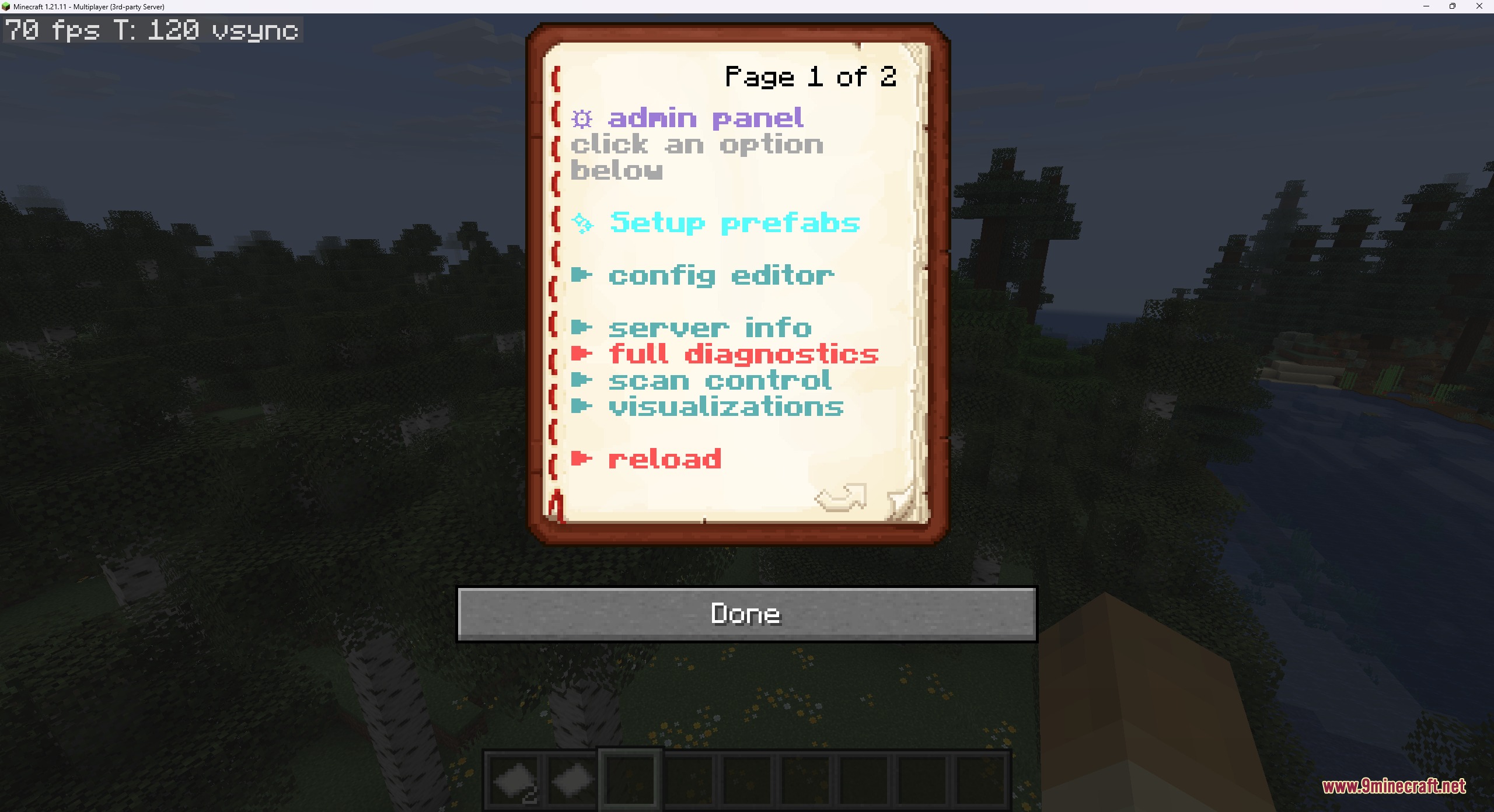 The LeafRTP admin panel book allows players to configure various server settings