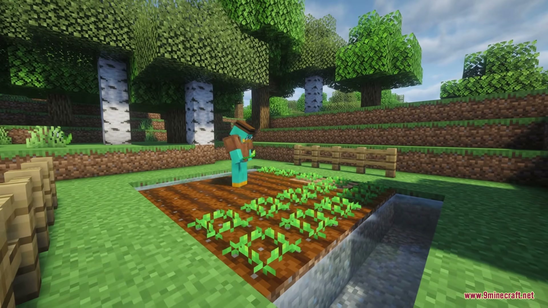 Legendary Farming Mod Screenshot 5 A Minecraft player stands on a farm plot in Legendary Farming Mod