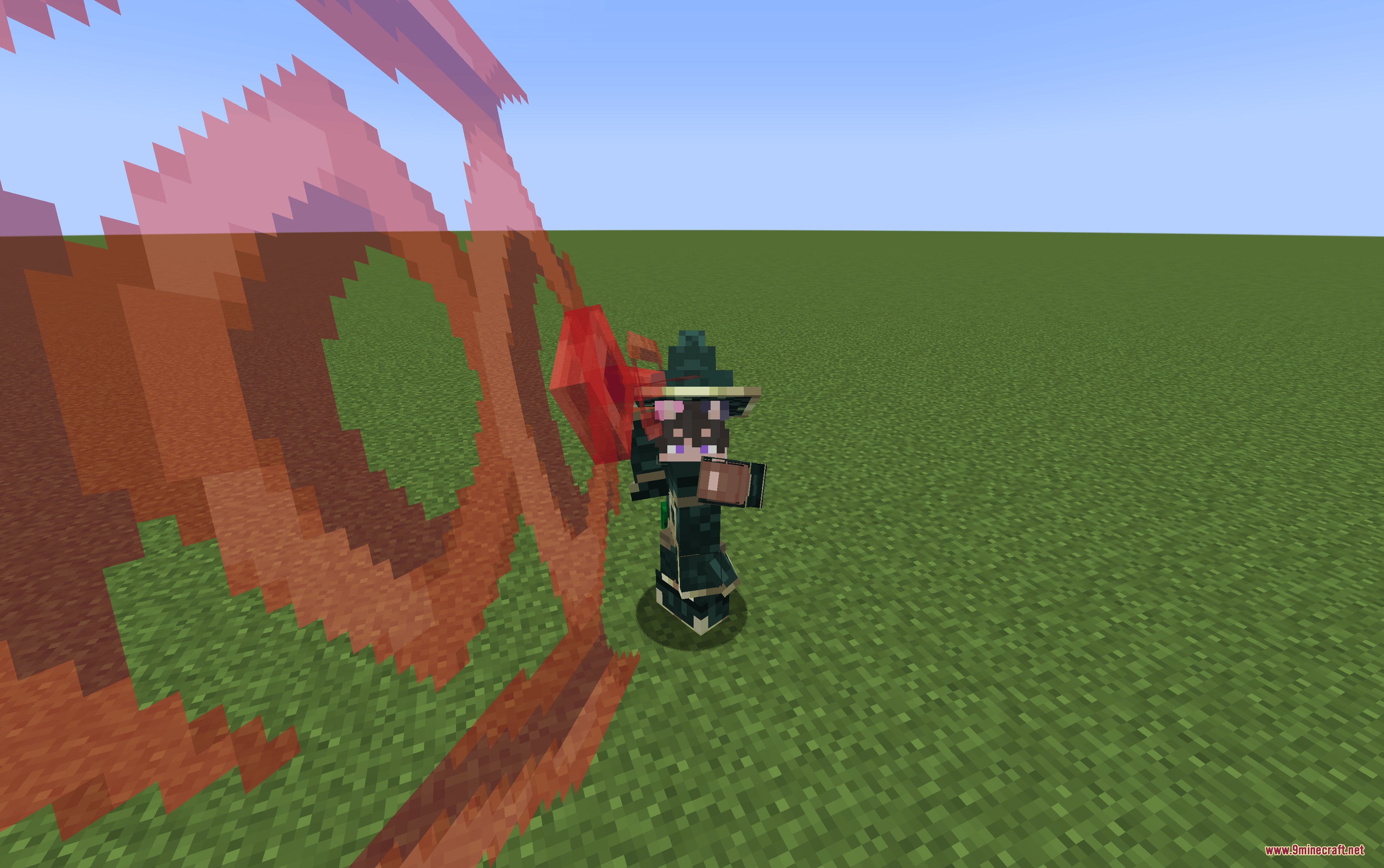 A wizard in dark robes holding a spellbook near a red circular spell