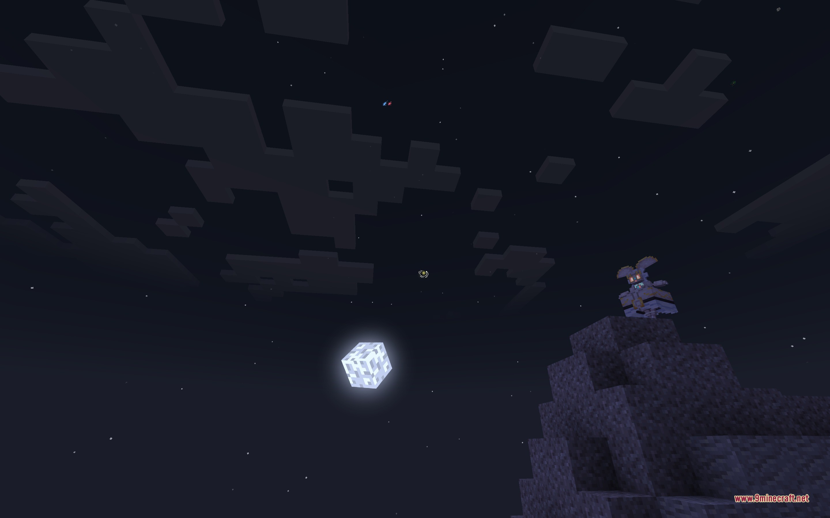 Legends & Myths Data Pack Screenshot 8 A mythical Pokemon stands on a mountain peak under the night sky