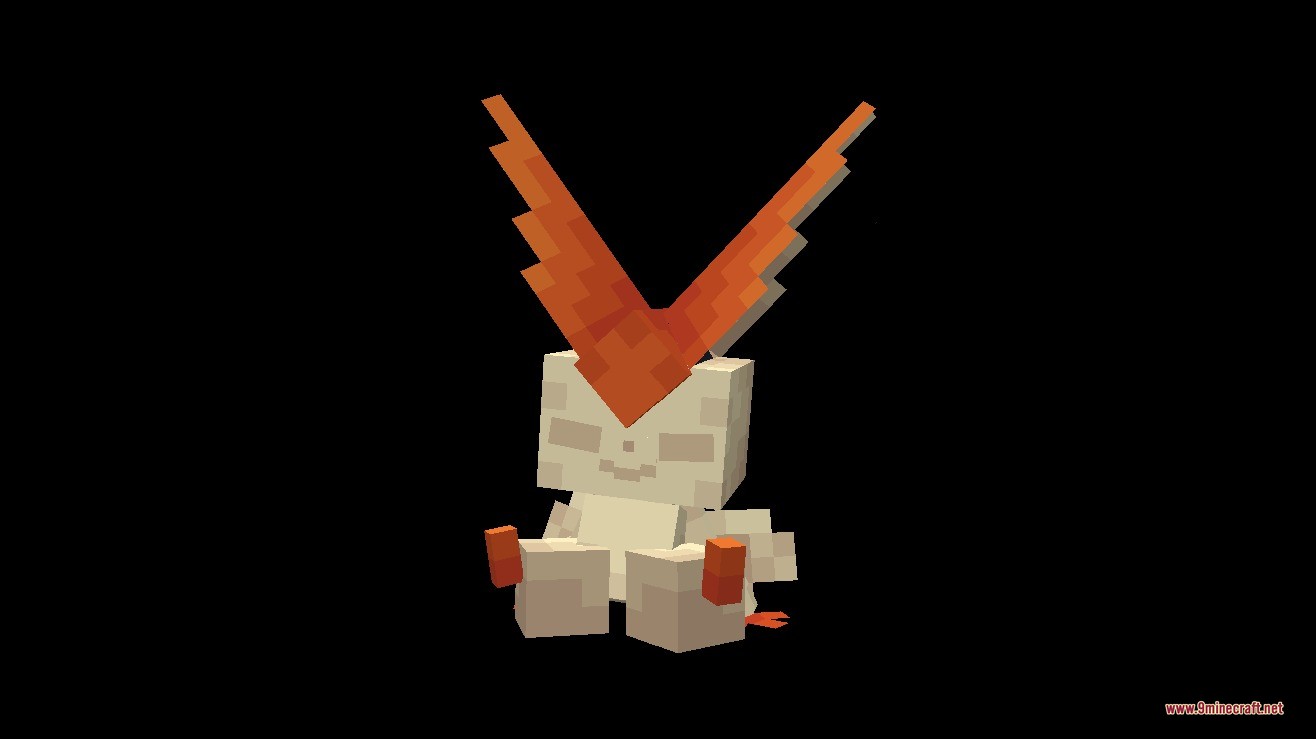 Liberty Garden Data Pack Screenshot 7 A blocky Victini model sitting down with its eyes closed in sleep