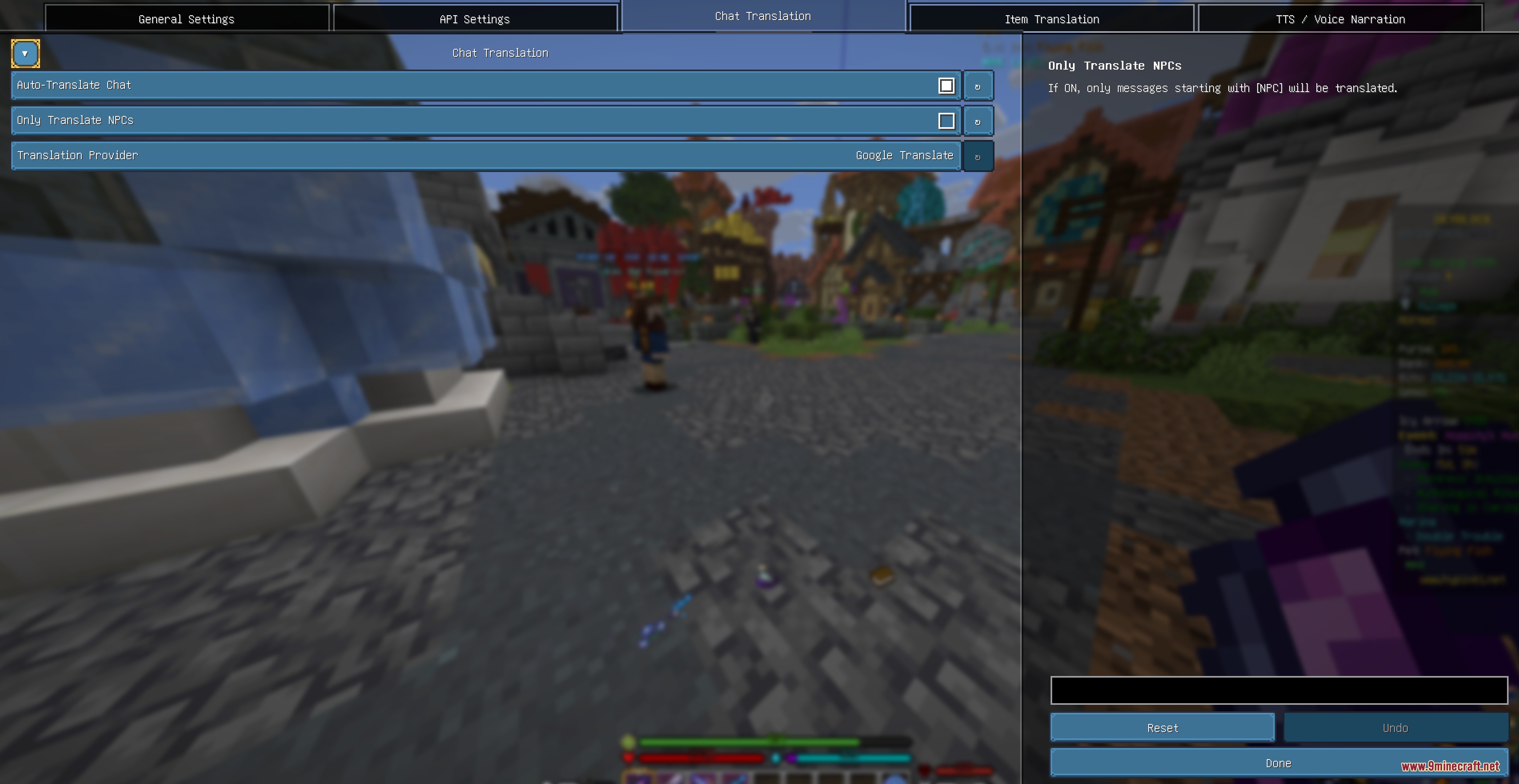 Linguify Clearview Mod interface for configuring chat translation settings and providers