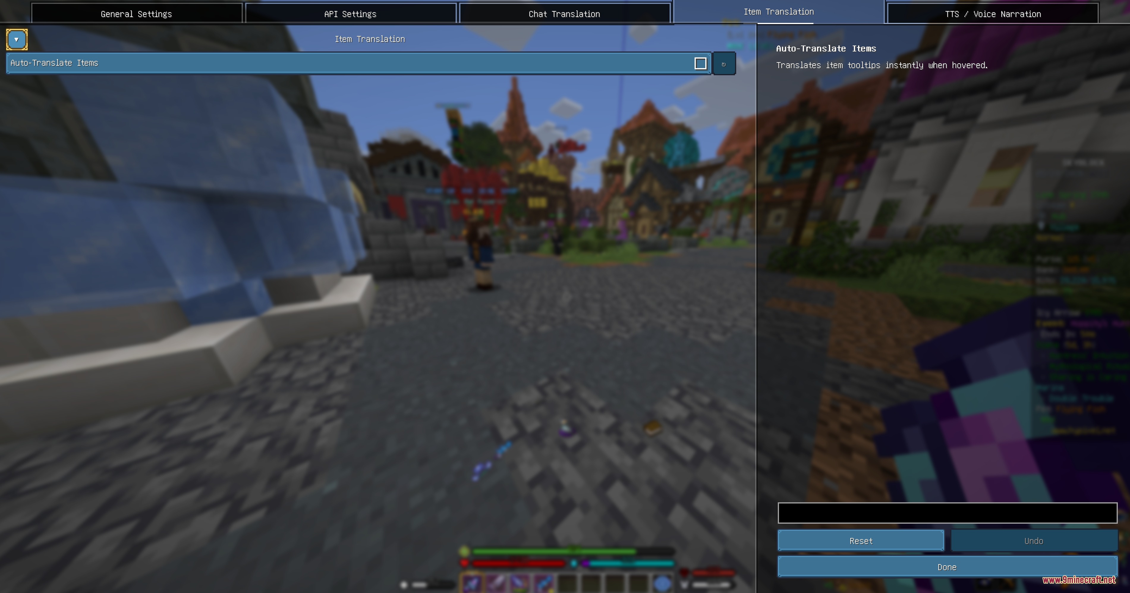 A welcome screen for a translation mod displaying different AI engine configuration buttons