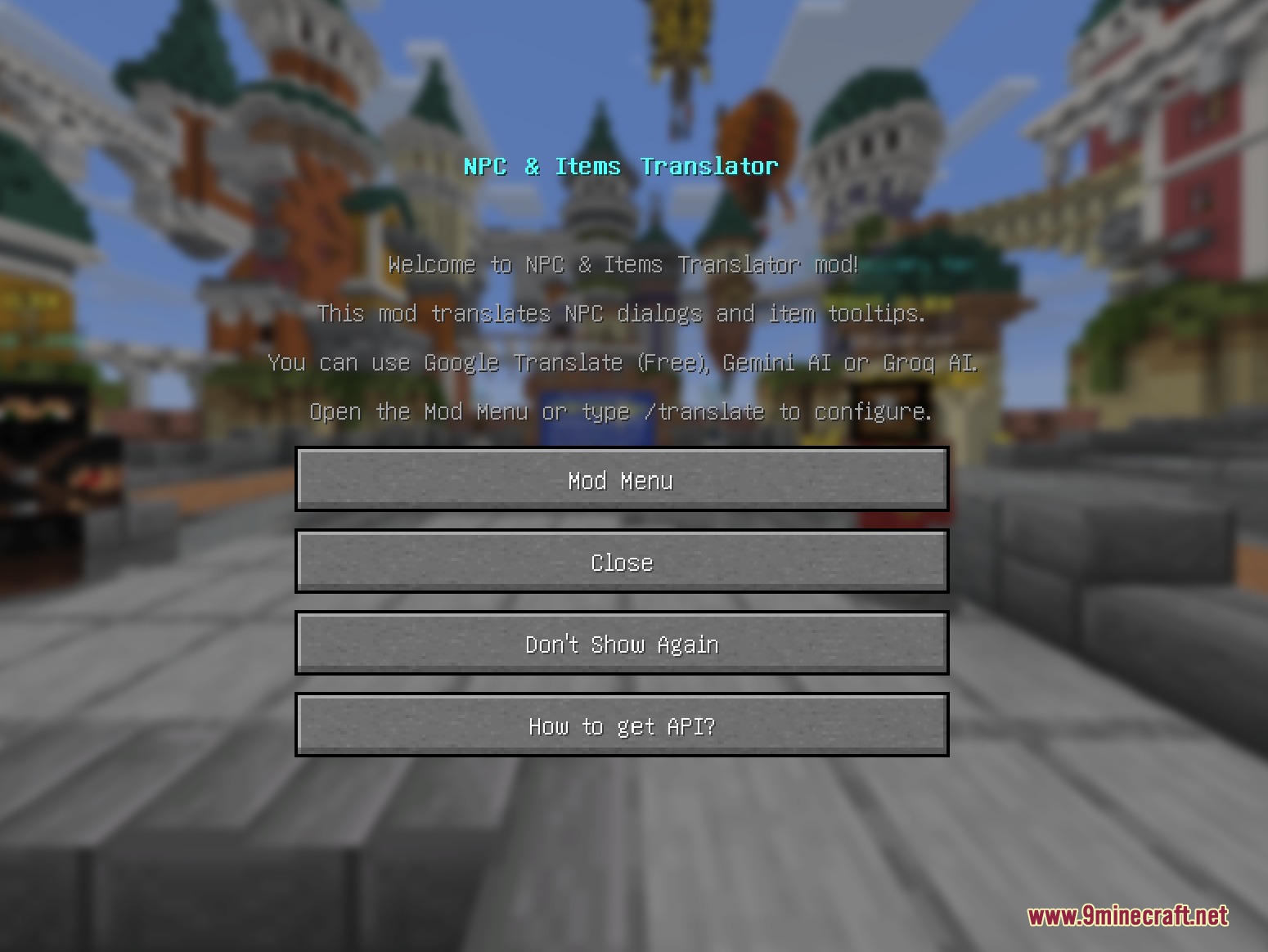 Settings menu for Linguify Clearview Mod showing the automatic translation items toggle option