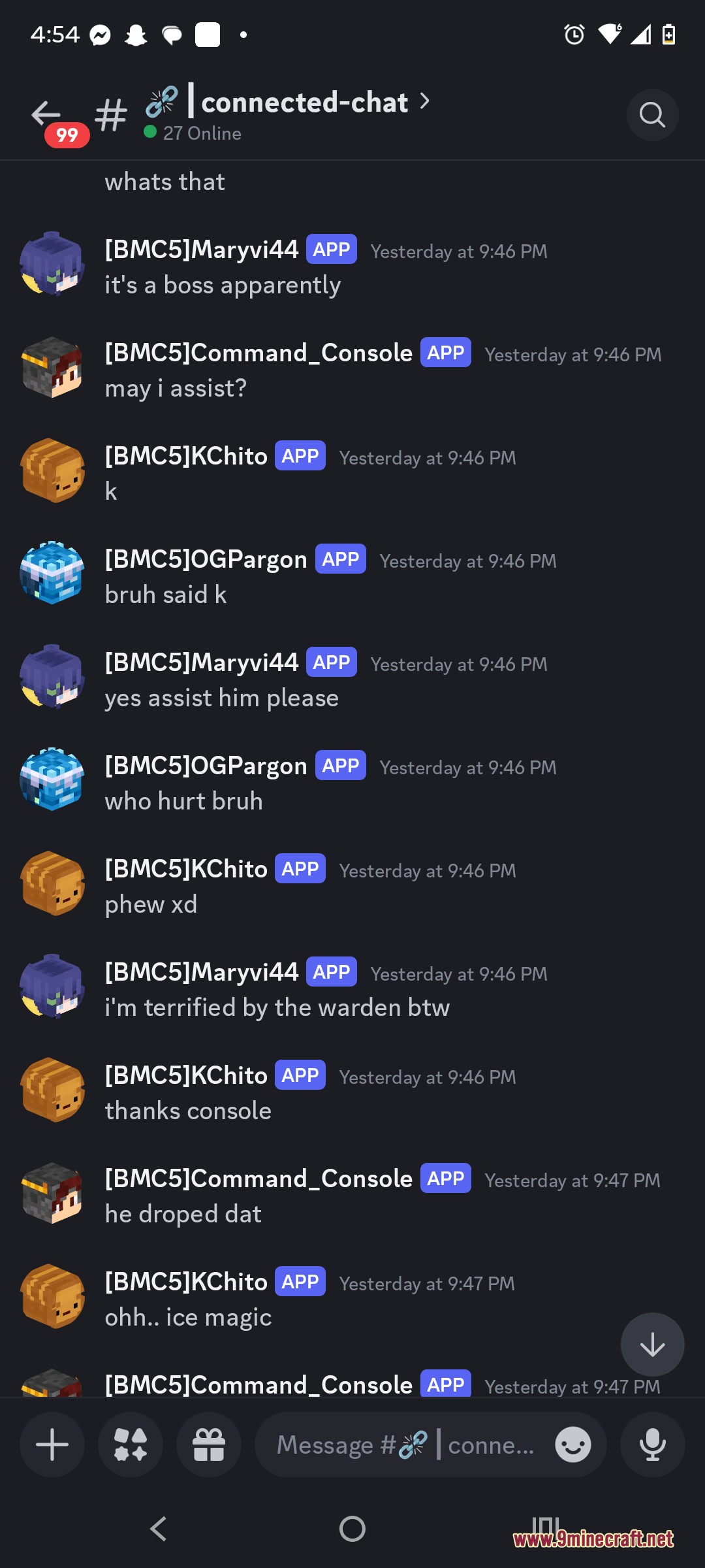 Linkstream Hub Mod Screenshot 2 Discord interface showing live chat messages bridged from an active Minecraft server