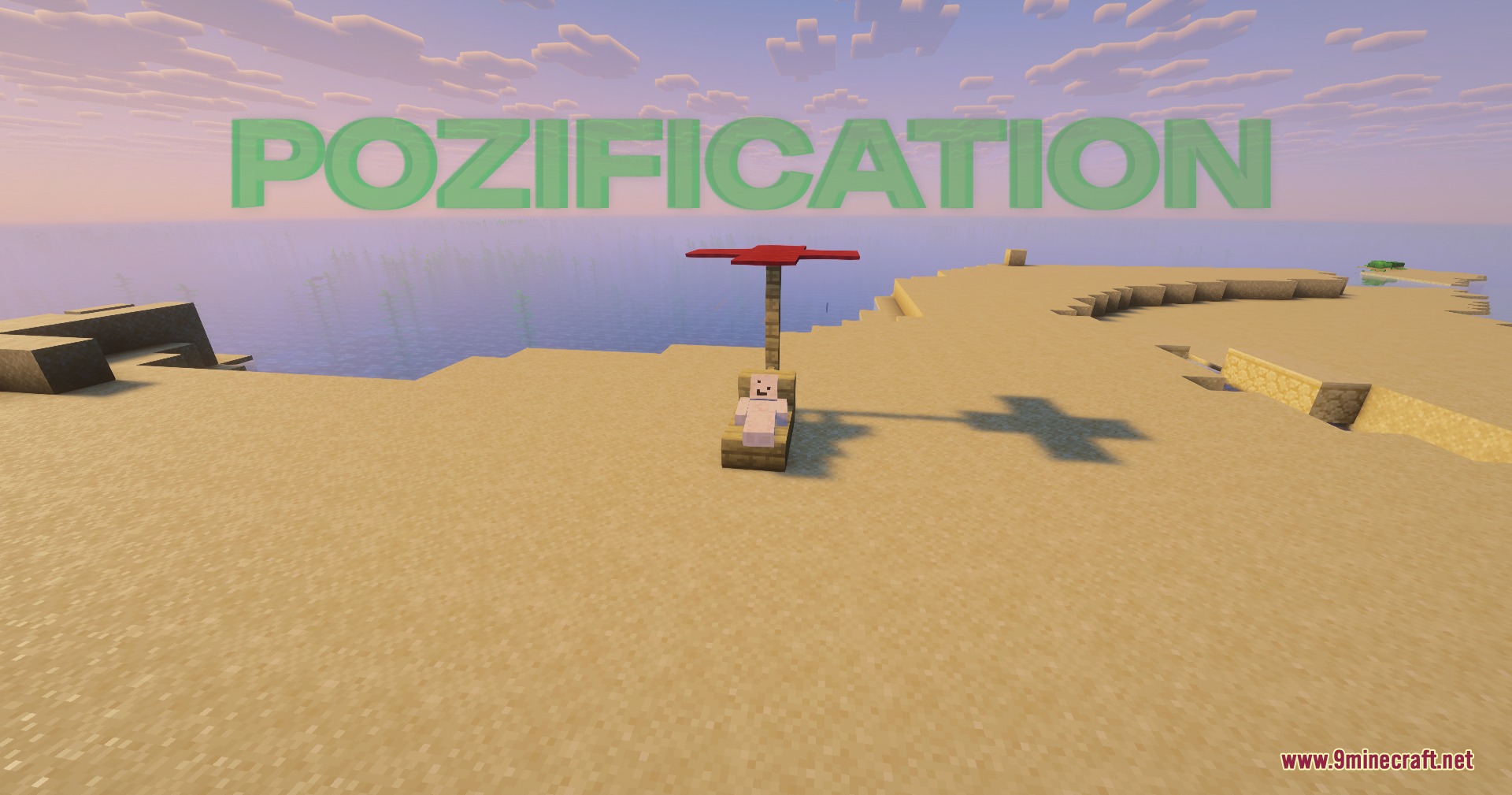 Lithe Motion Framework Mod Screenshot 1 A Minecraft character lying down on a wooden slab for Lithe Motion Framework