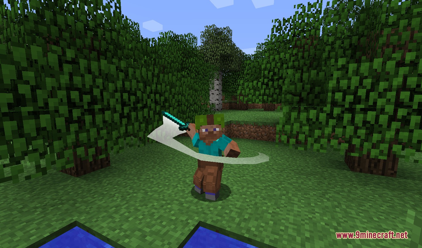 A character swinging a sword using Lithe Motion Revival Mod for realistic movement
