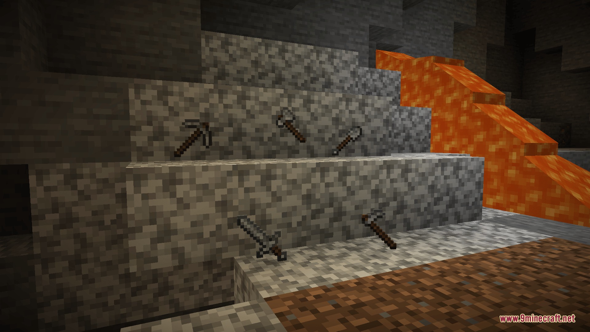 Lithic Edge Customry Mod Screenshot 5 Lithic Edge Customry Mod adds tools crafted from andesite blocks in a cave