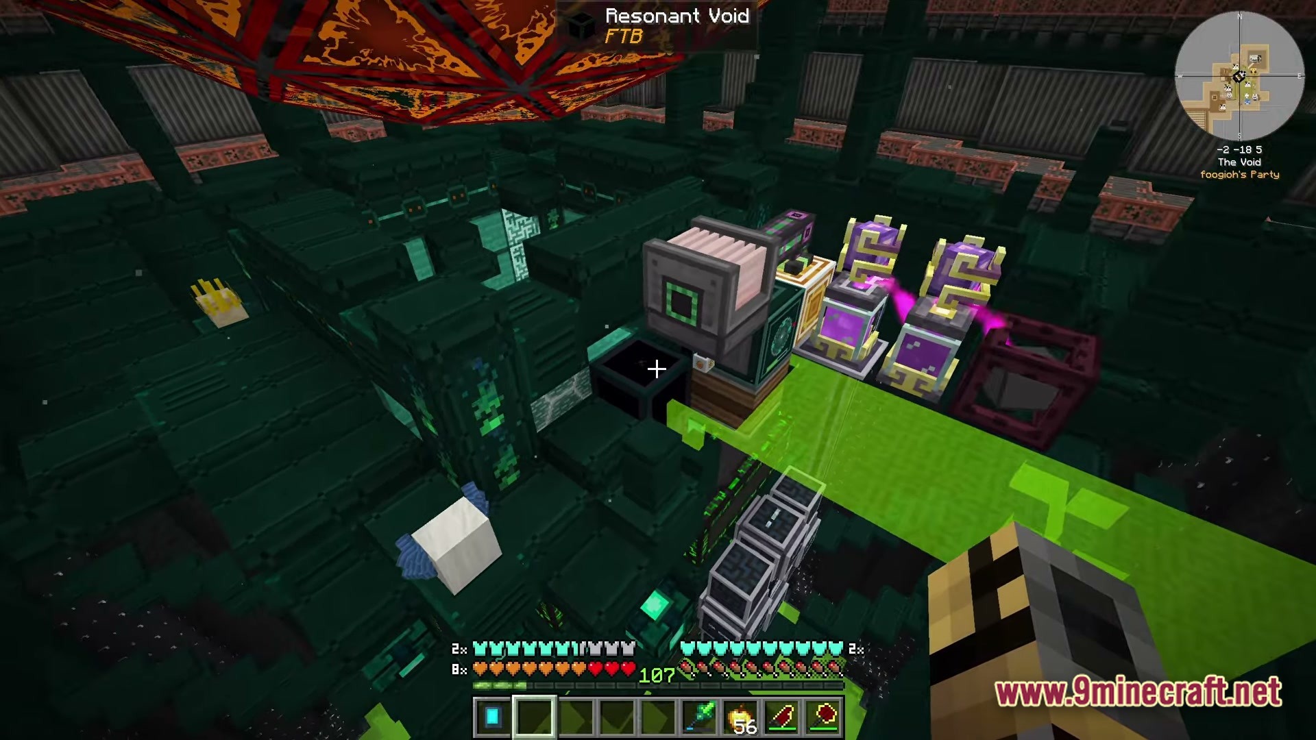 Lithic Vault Trials Modpack Screenshot 4 Complex machinery and magical devices are positioned within a dark, teal-colored structure in the Resonant Void