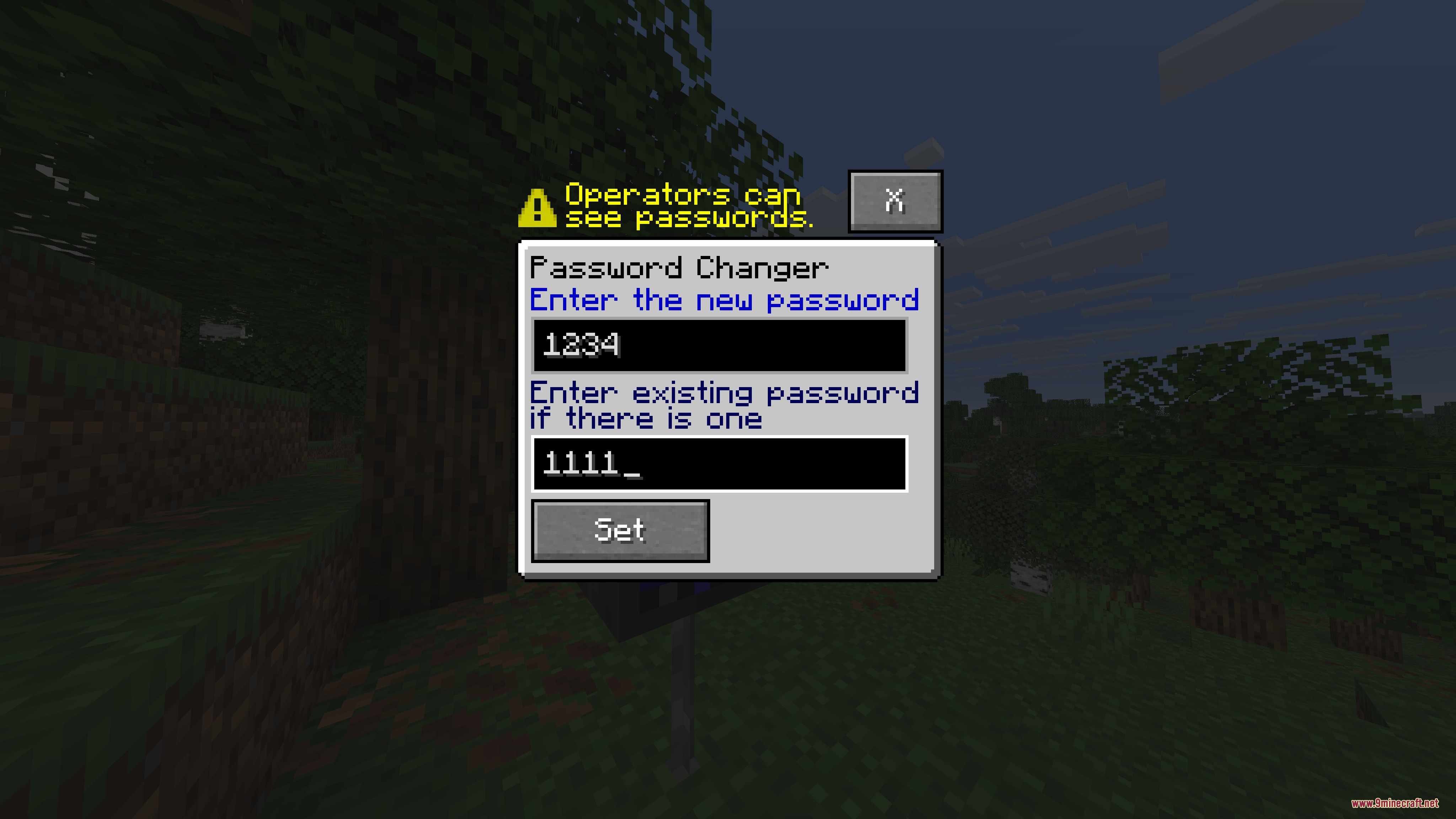 Llama Blocks Mod Screenshot 7 A player enters a new code into the password changer interface
