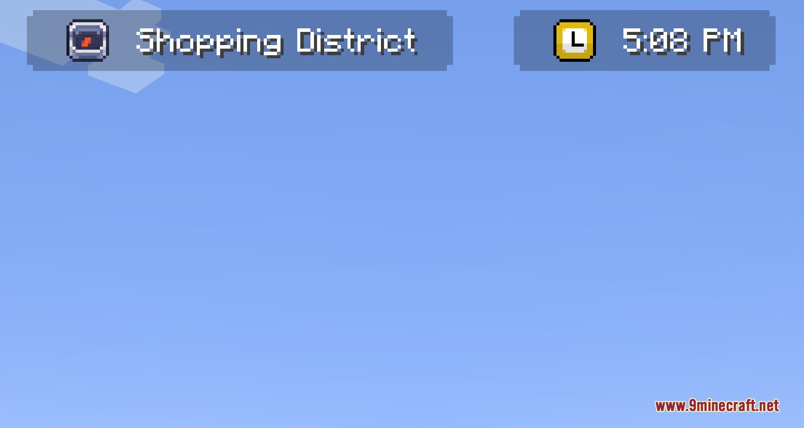 Location Tooltip Mod Screenshot 1 A custom display at the top of the screen showing location and time