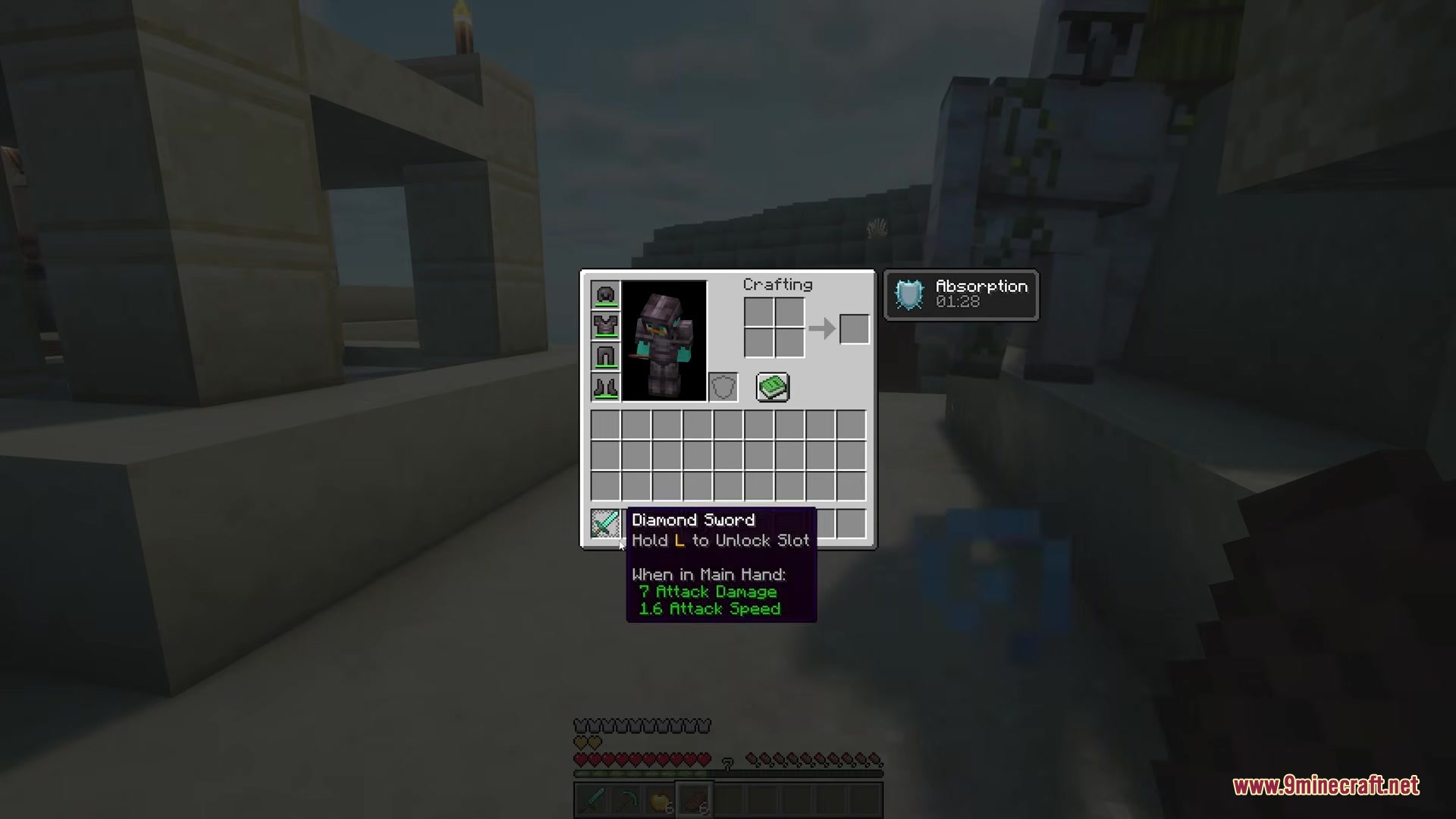 The Locked in Slots mod displays a tooltip for protected inventory items