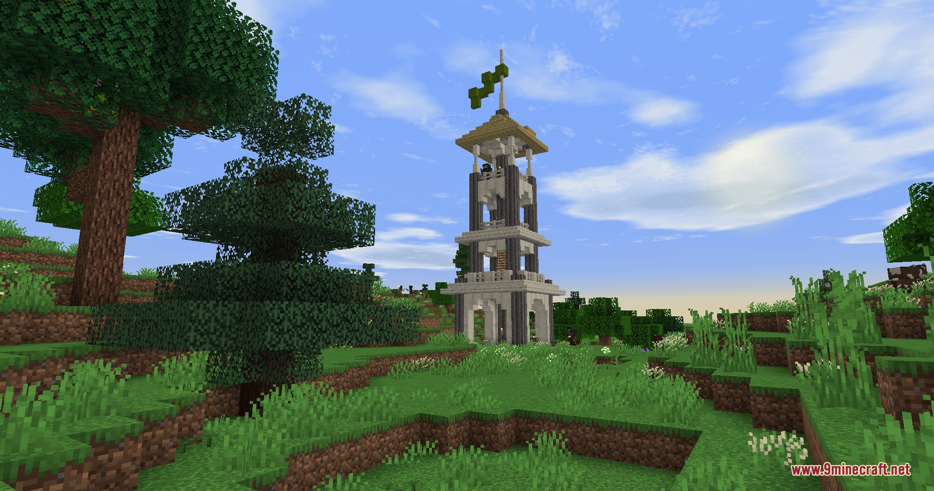 Lord of the Rings Renewed Extended Mod Screenshot 3 Tall stone watchtower from the Lord of the Rings Renewed Extended Mod