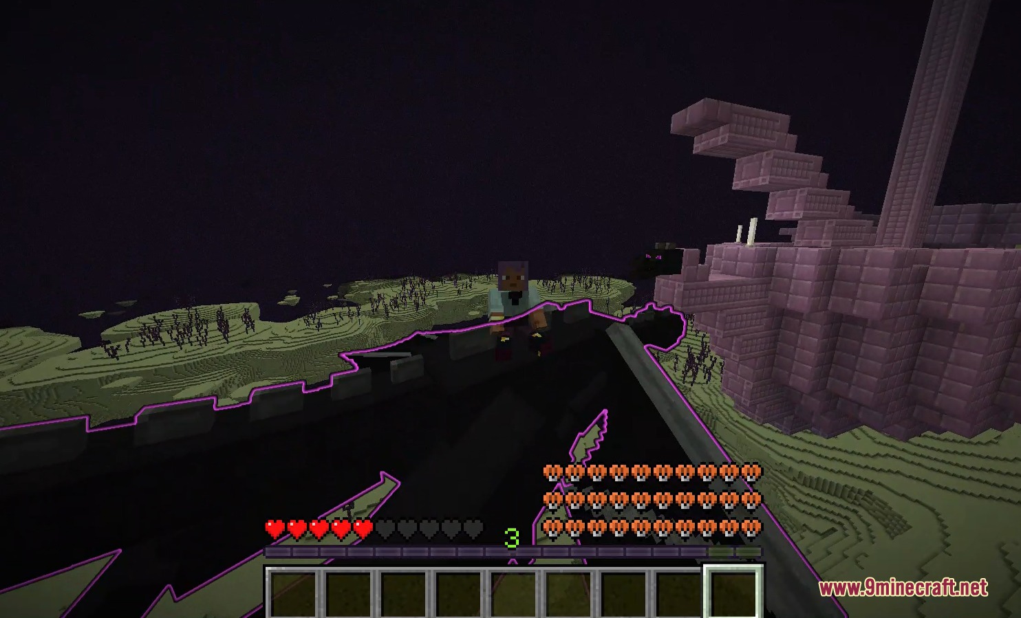 Player using tactical mode to command a squad in the End dimension