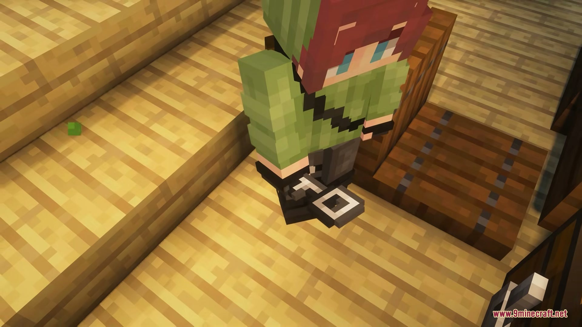 Lucky's Locksmith Mod Screenshot 2 A Minecraft player character holding a small metal key in their hand