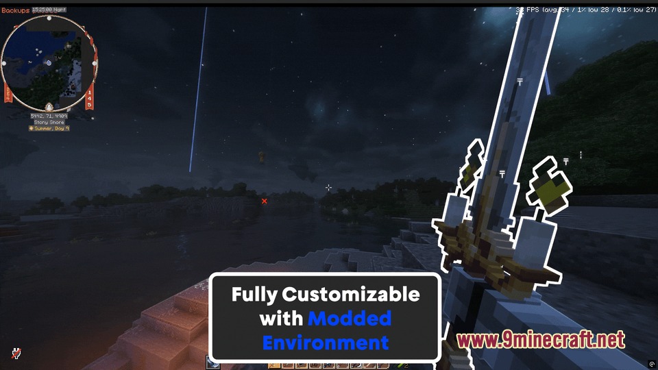 Lumina Enchanted Tiers Mod Screenshot 6 Lumina Enchanted Tiers Mod adds glowing outlines and floating runes to held weapons