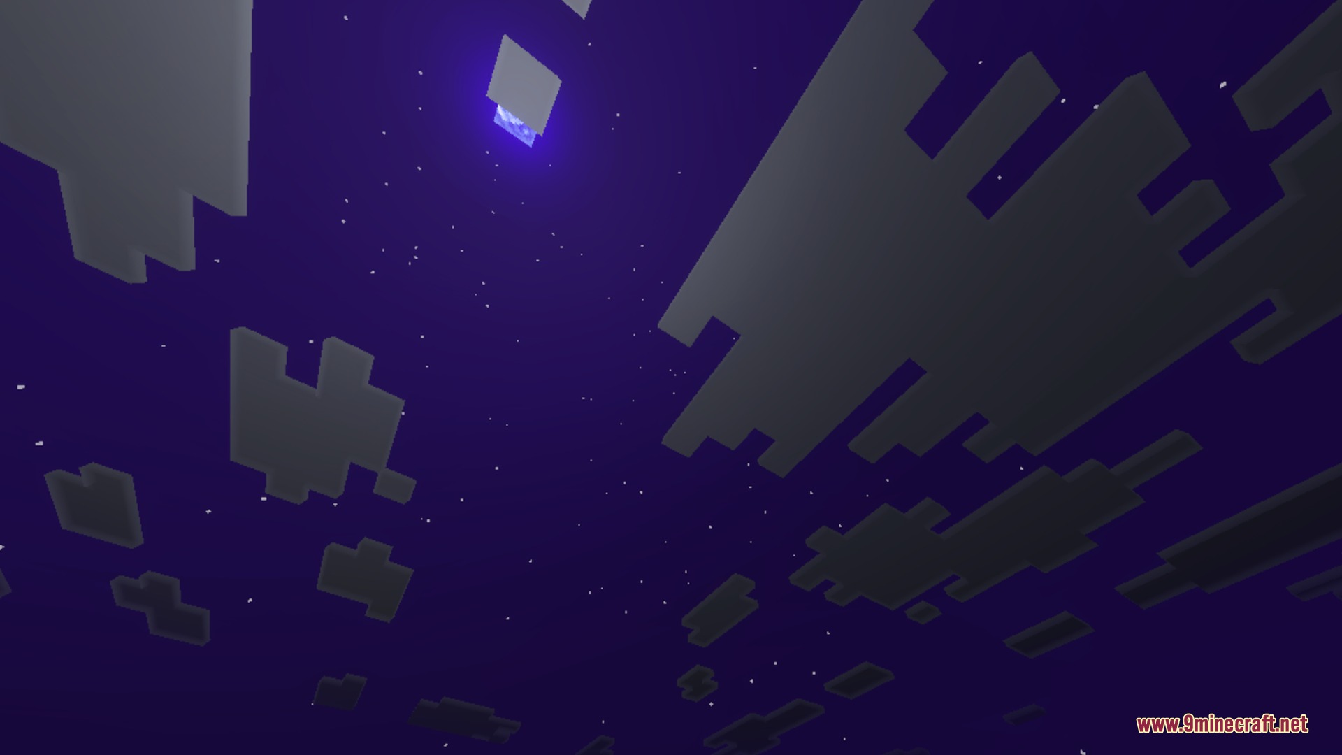 Looking up at a vibrant purple night sky with stars and clouds
