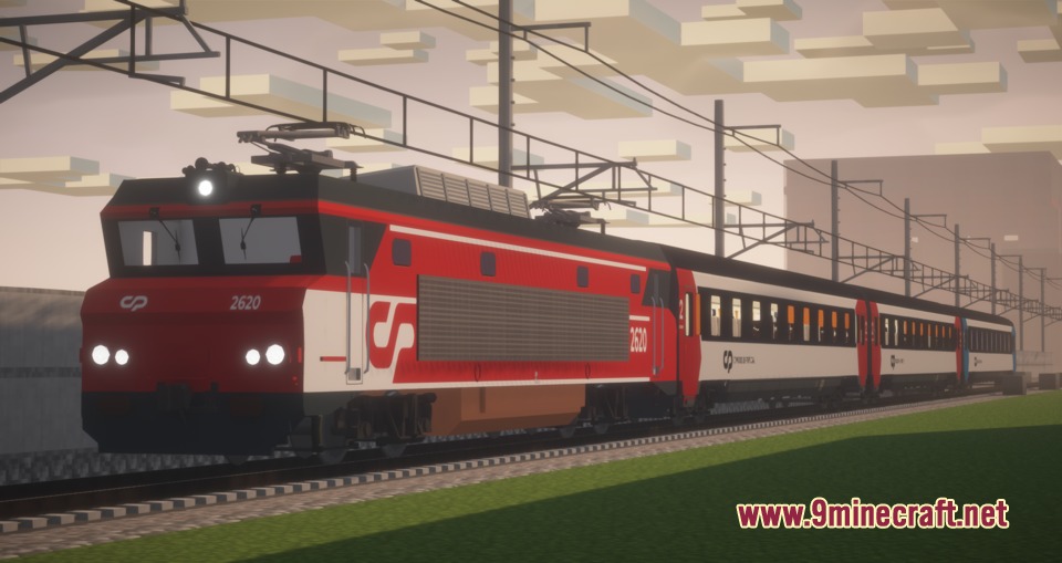 MTR4 CP 2600 2620 ARCO Coaches Resource Pack Screenshot 2 A red and white CP 2620 locomotive pulling ARCO passenger coaches