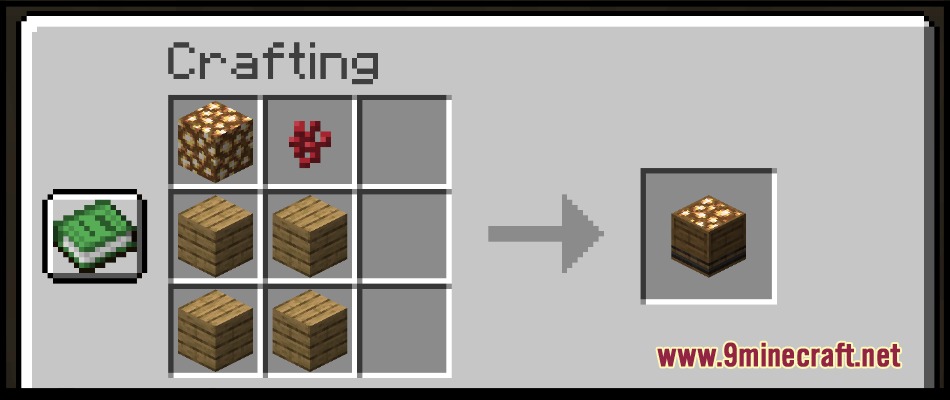 Majestty's Villagers 13 New Villager Professions Mod Screenshot 1 Crafting recipe for a custom workstation using glowstone and nether wart