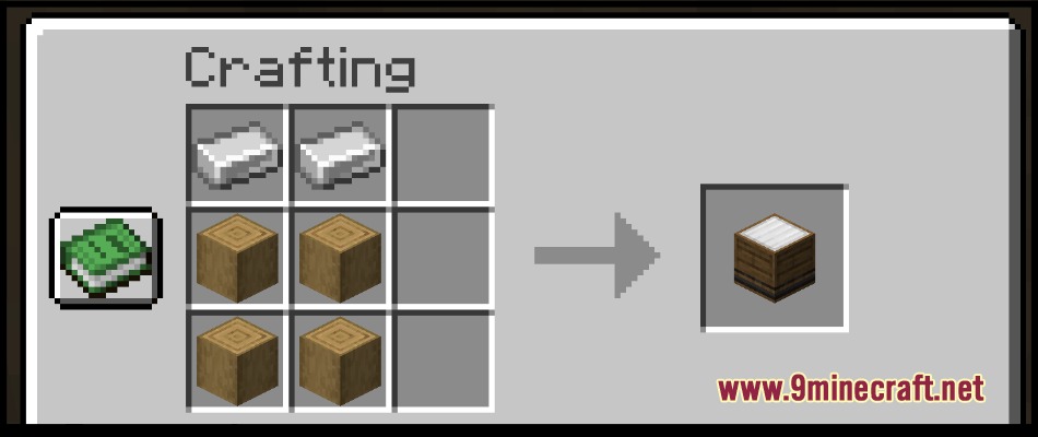 Majestty's Villagers 13 New Villager Professions Mod Screenshot 2 Crafting recipe for a new villager workstation using iron and logs