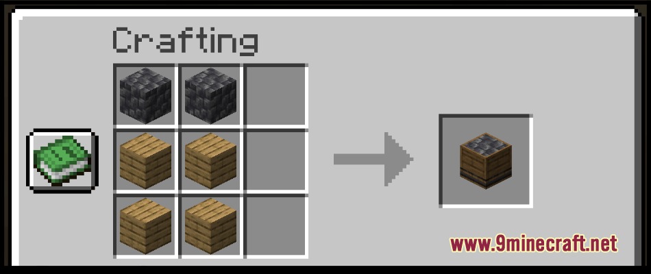 Majestty's Villagers 13 New Villager Professions Mod Screenshot 4 Crafting a deepslate workstation block using deepslate and oak planks