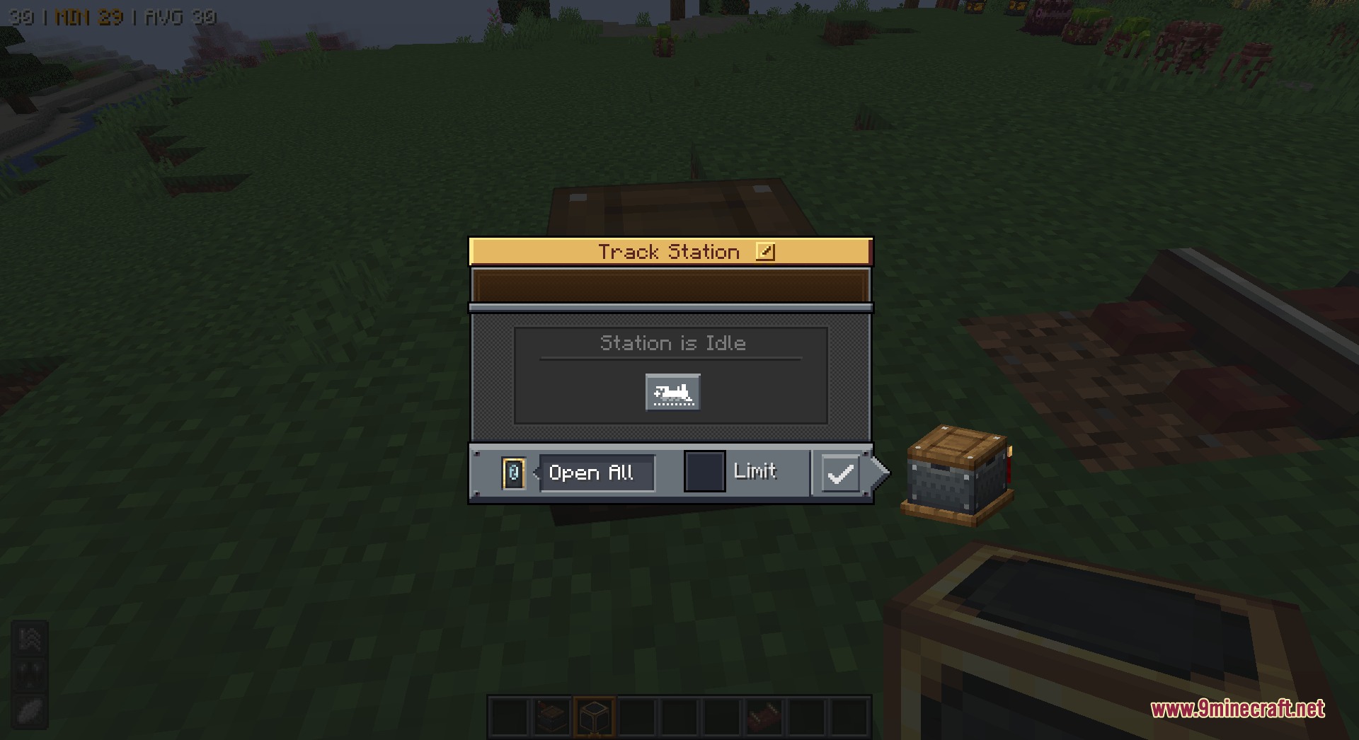 Mandala's GUI Dark Mode Utopia Extension Resource Pack Screenshot 8 Mandala GUI Dark Mode Utopia Extension applied to a track station menu