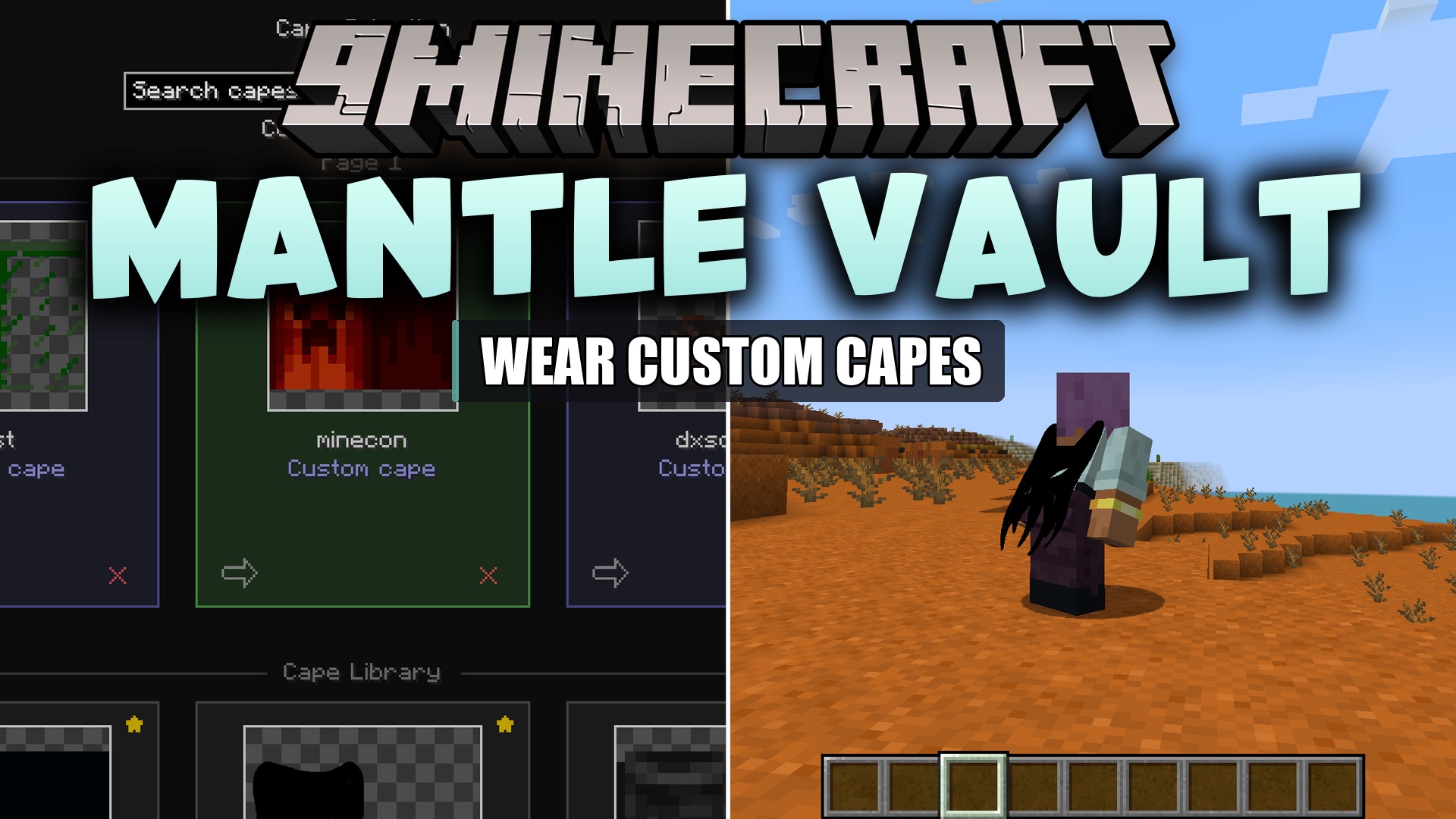 Mantle Vault Mod (1.21.1, 1.20.1) – Switch and Create Custom HD Capes on the Fly