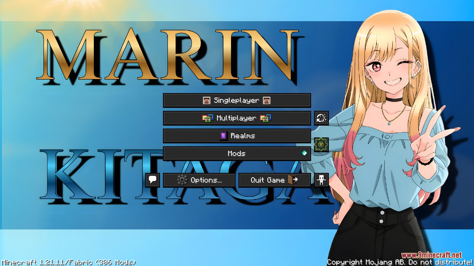 Marin Kitagawa Pack Anime Sky 4K Resource Pack Screenshot 2 Marin Kitagawa Pack Anime Sky 4K Resource Pack custom main menu screen