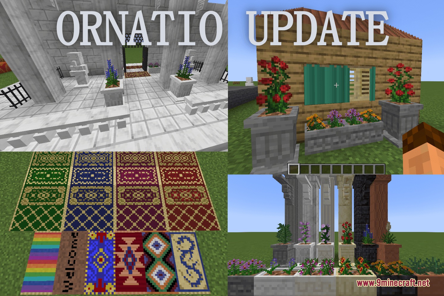 Materia Mod adds decorative items like patterned rugs and flower pots
