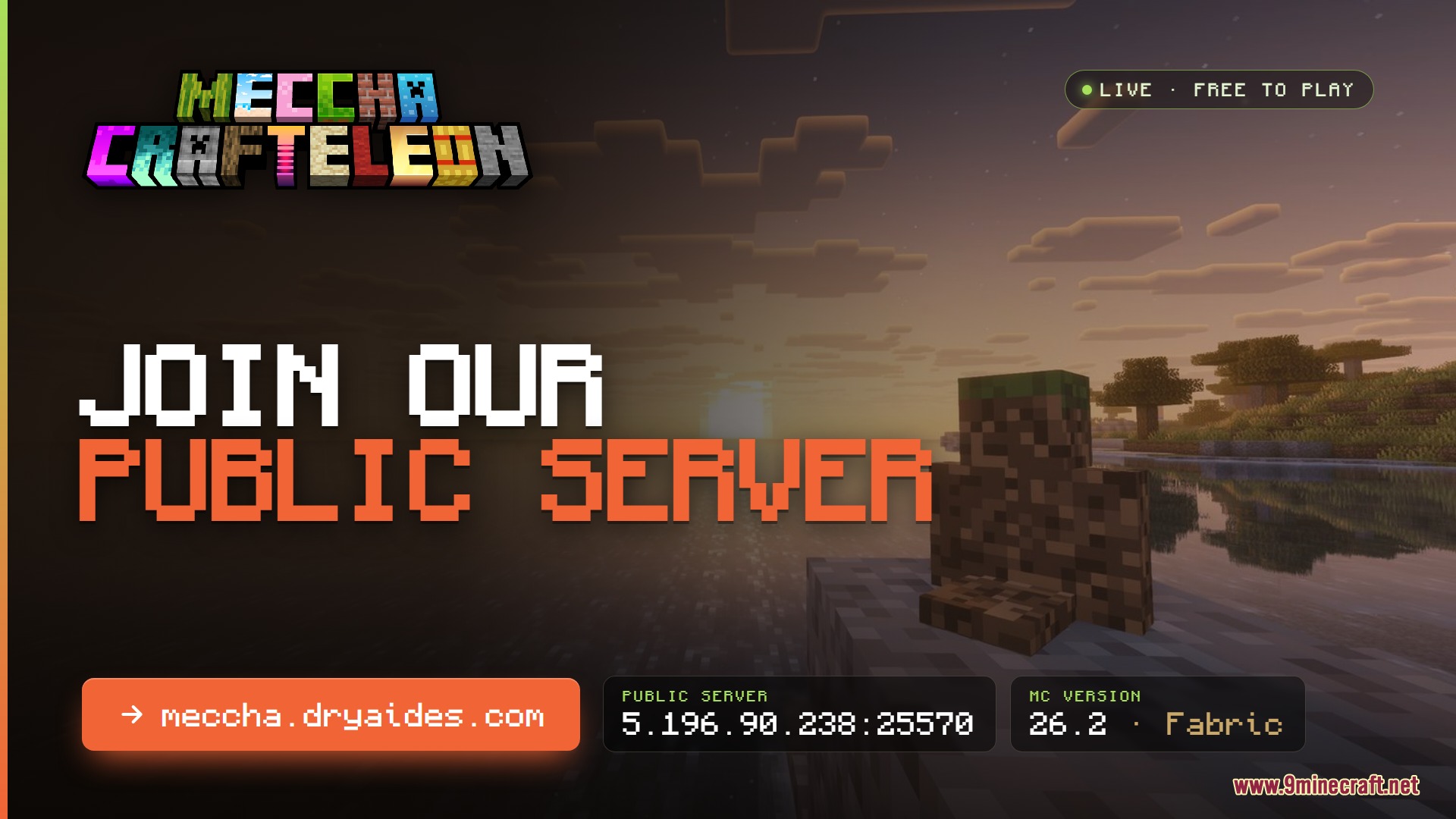 Meccha Crafteleon Mod Screenshot 3 Promotional banner for the Meccha Crafteleon server showing a camouflaged player