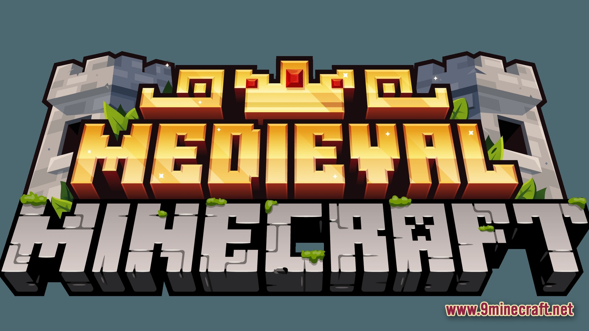 Medieval MC MMC3 Modpack Screenshot 10 The Medieval Minecraft modpack logo features stylized gold and stone text with castle towers and crowns