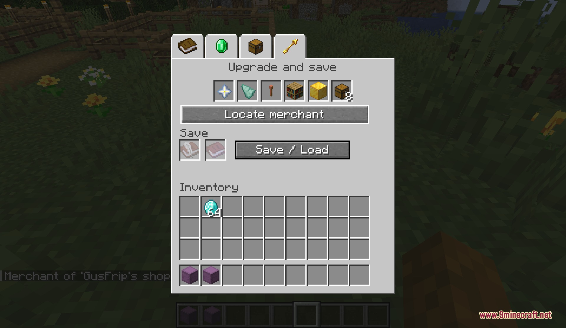 Merchant Guild Ledger Mod Screenshot 6 Upgrade and save menu for managing shop features and merchant settings