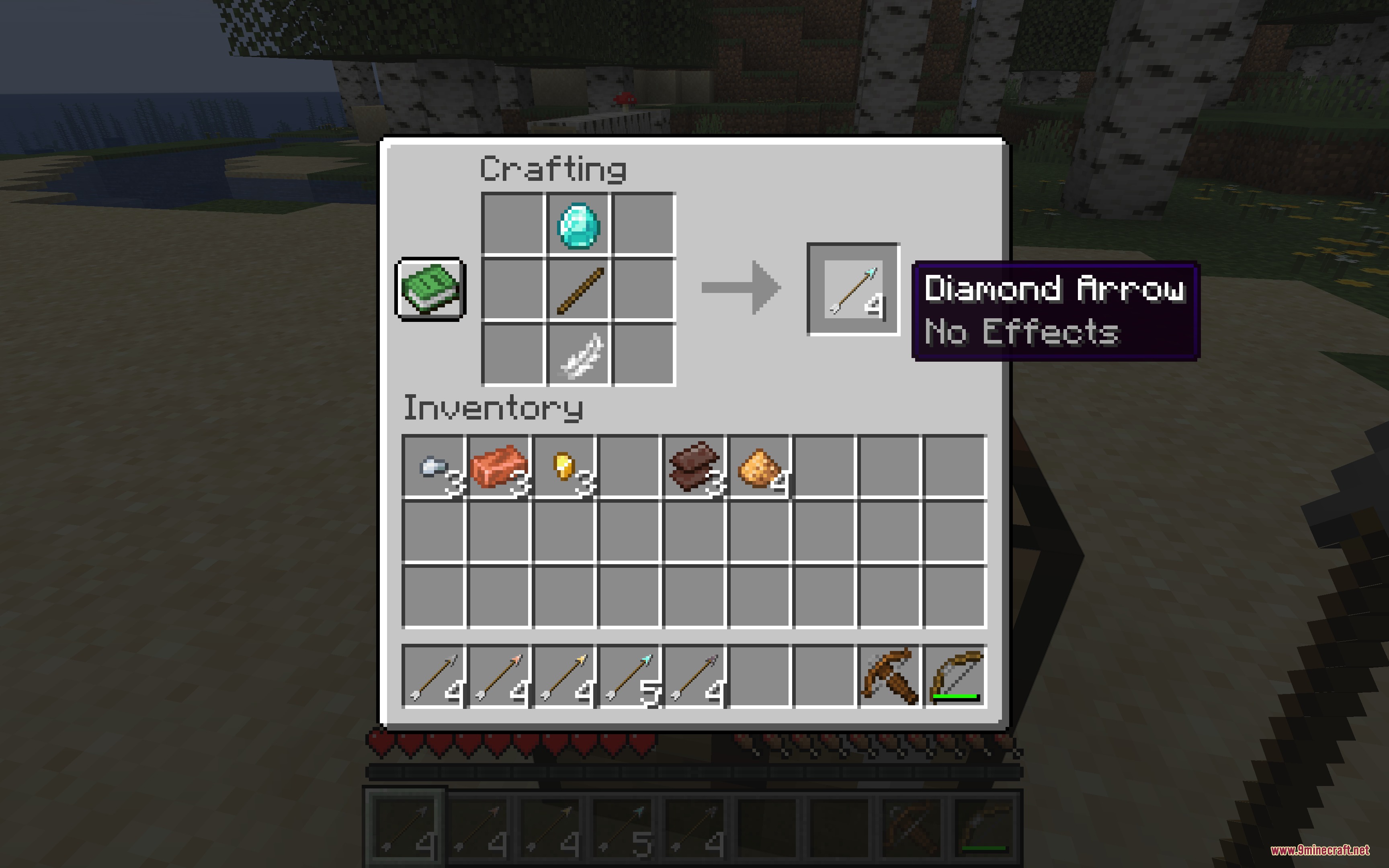 Metal Arrows Beyond Flint Mod Screenshot 2 Player inventory showing various metal arrows and crafting materials for new archery items