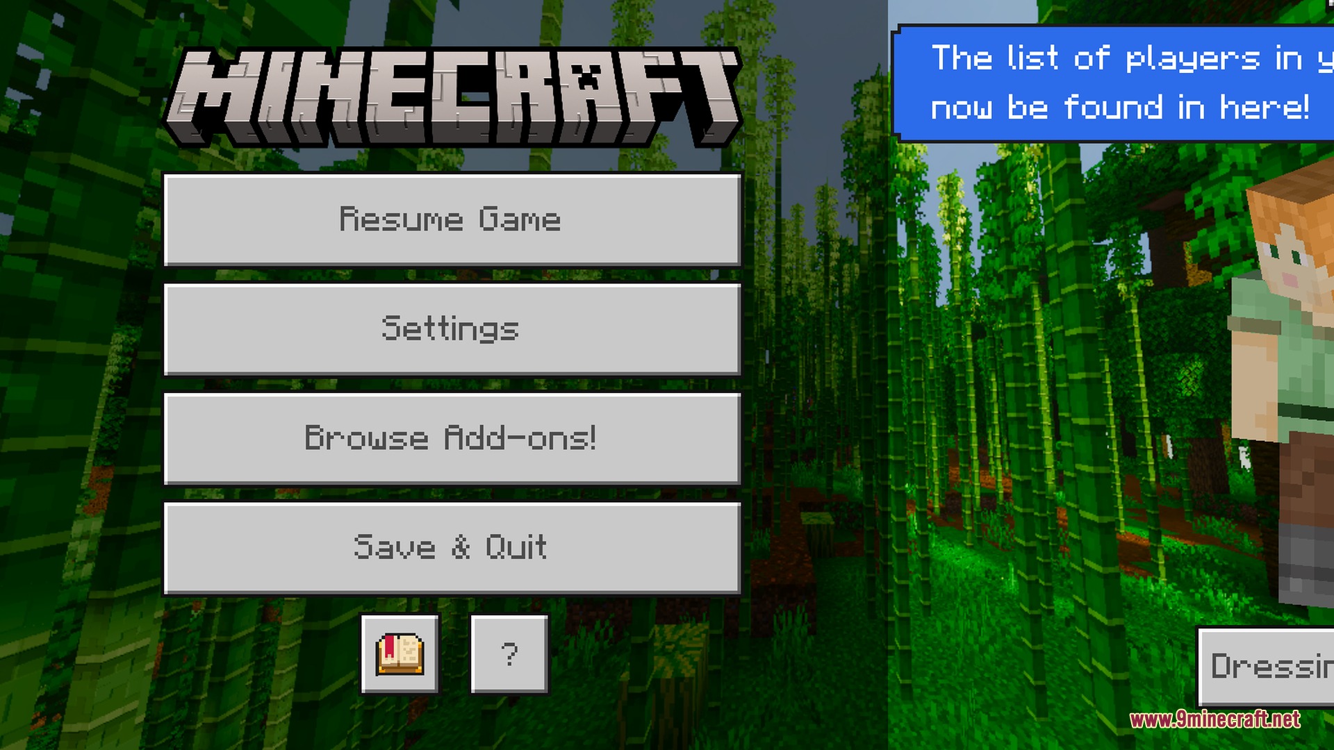 Mike Ultra Visuals Shader Screenshot 10 Minecraft pause menu screen showing buttons over a vibrant green bamboo jungle forest