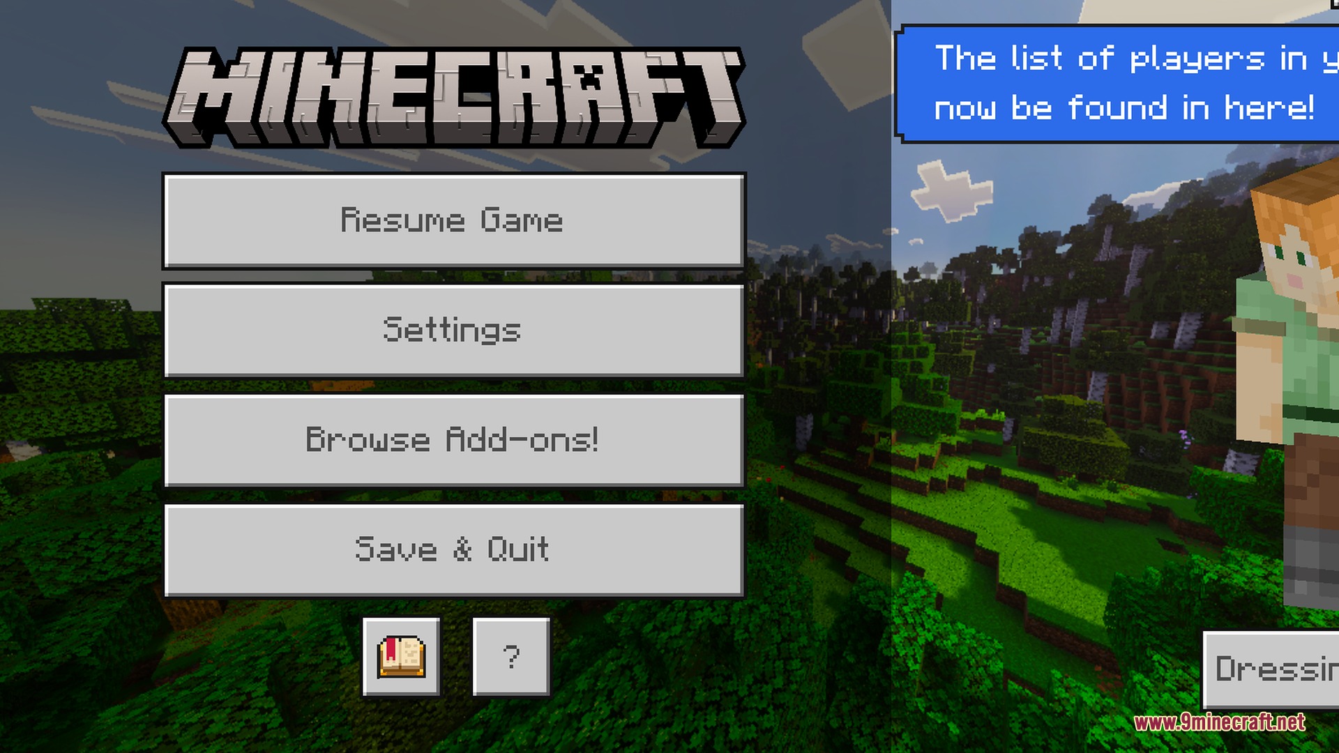 Mike Ultra Visuals Shader Screenshot 8 Minecraft pause menu screen showing a lush green forest landscape with shaders