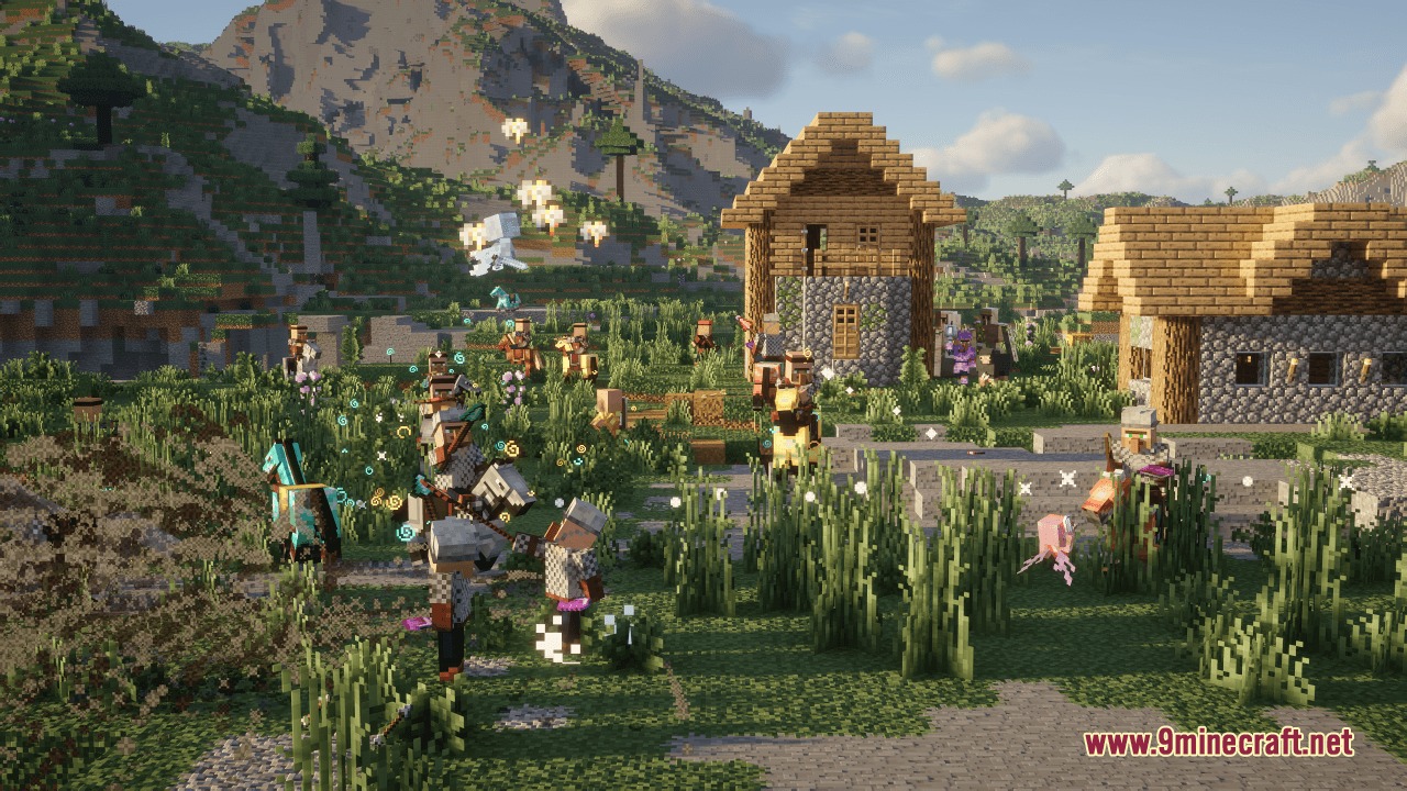 Millager Village Defenders Mod Screenshot 5 Armed villager soldiers and mounted riders protect their town from enemy raids