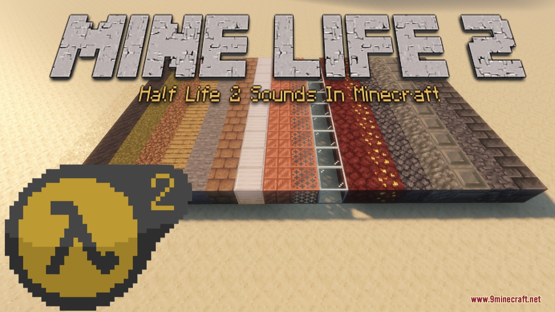 Mine Life 2 Resource Pack Screenshot 4 Mine Life 2 resource pack showcasing various block textures and Half Life logo