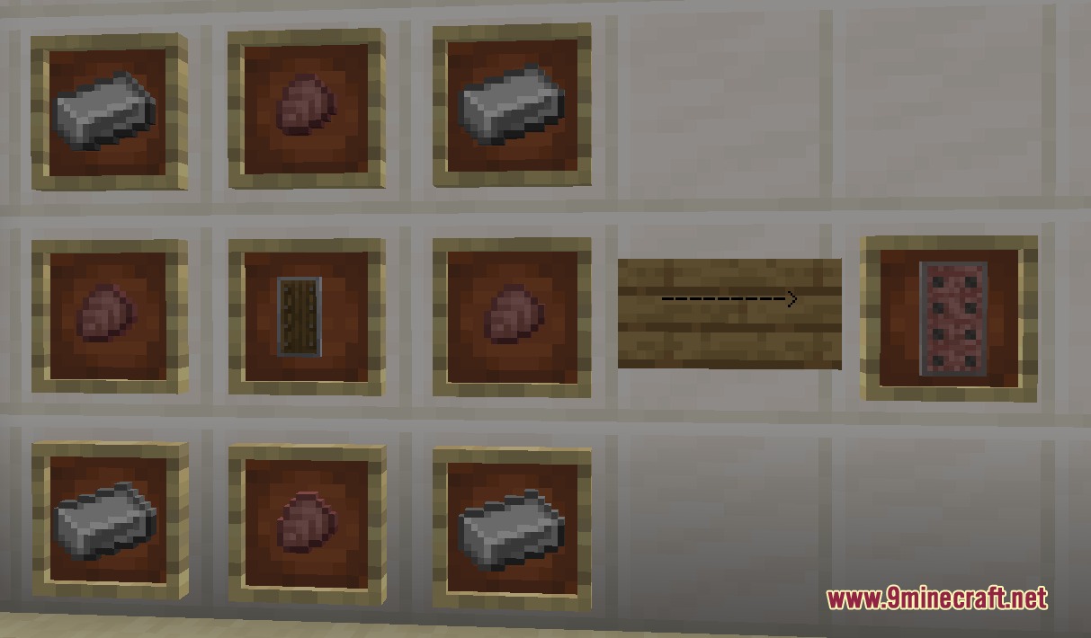 Minecraft Reworked Desgold Gd's Version Mod Screenshot 8 Crafting recipe for a reinforced item in the Reworked Desgold Gd mod
