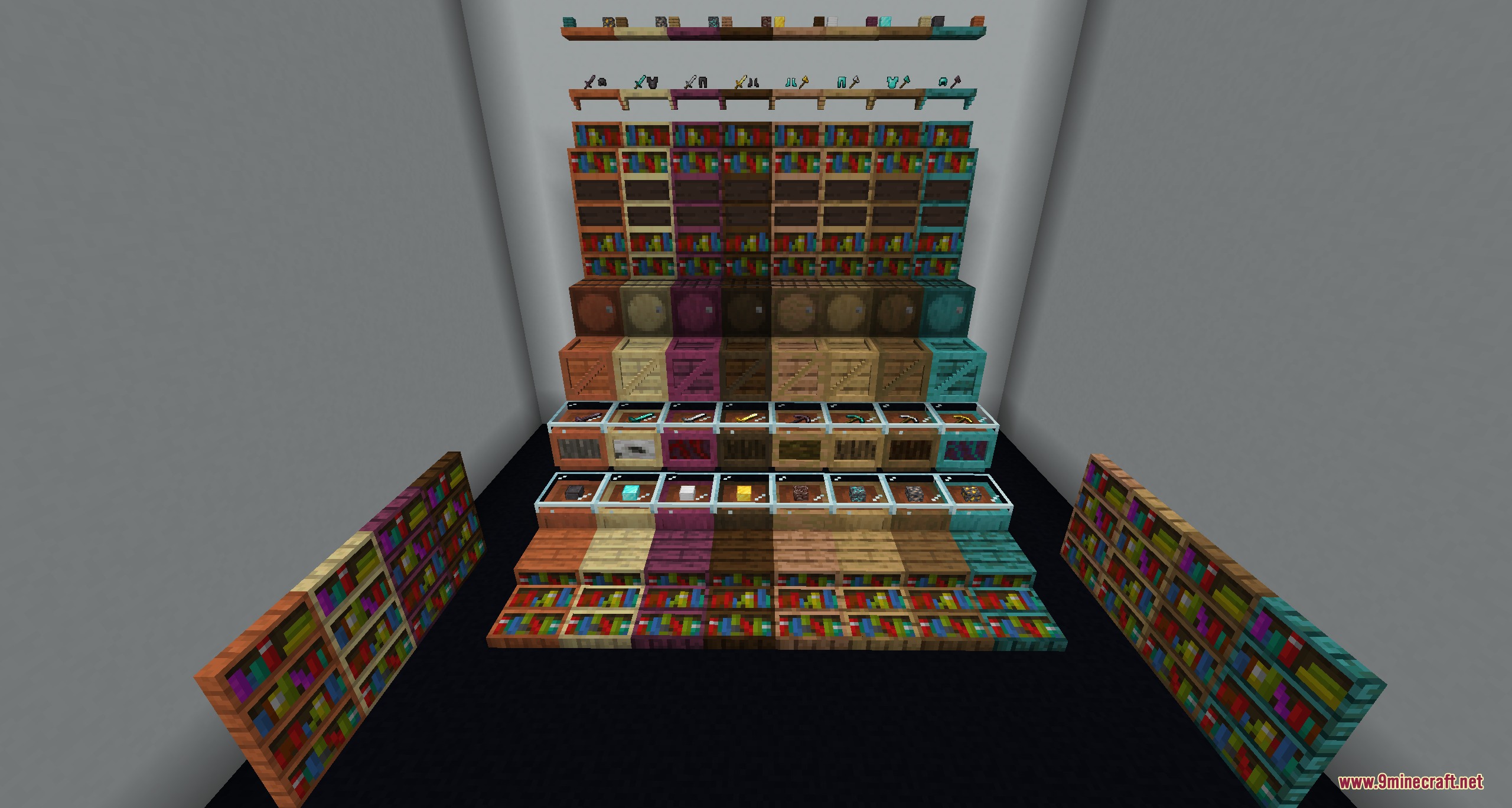 Minekea Fabric Neo Forge Mod Screenshot 1 Minekea mod adds various wooden furniture and storage blocks to the game