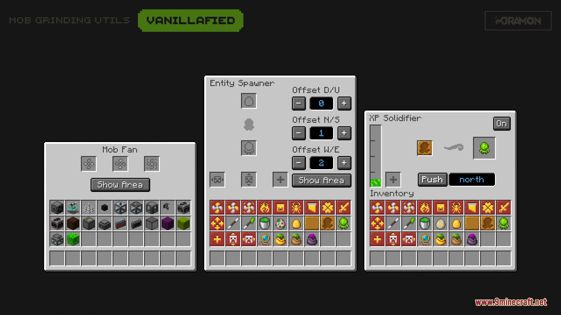 Mob Grinding Utils Vanillafied 16px Resource Pack Screenshot 2 Simplified pixel art icons for machine menus matching the vanilla Minecraft style