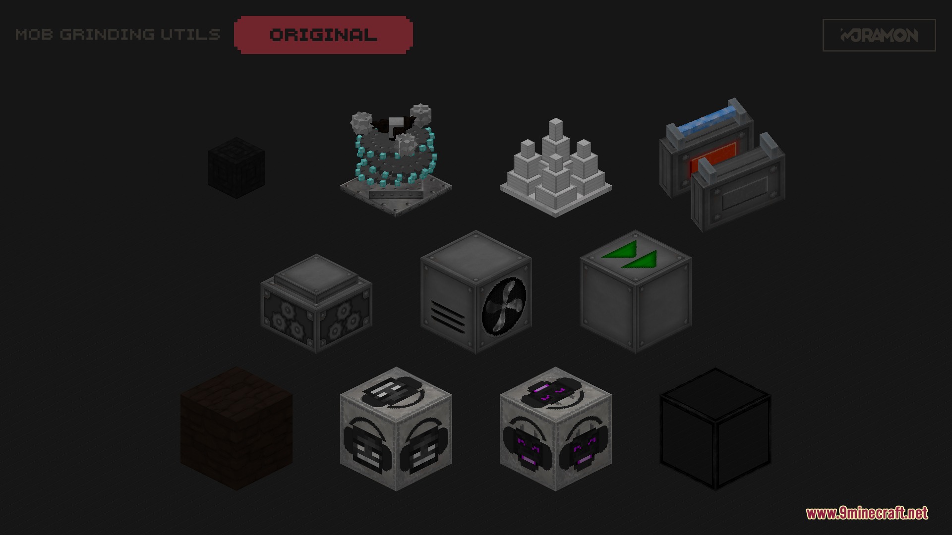 Mob Grinding Utils Vanillafied 16px Resource Pack Screenshot 3 Original detailed textures for various mob grinding machines and utility blocks in Minecraft