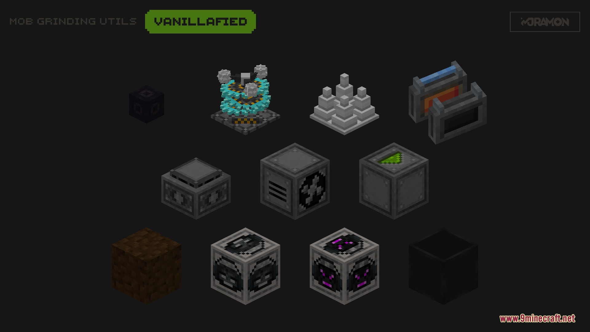 Mob Grinding Utils Vanillafied 16px Resource Pack Screenshot 4 Vanillafied sixteen pixel textures for various mob grinding machines and utility blocks in Minecraft