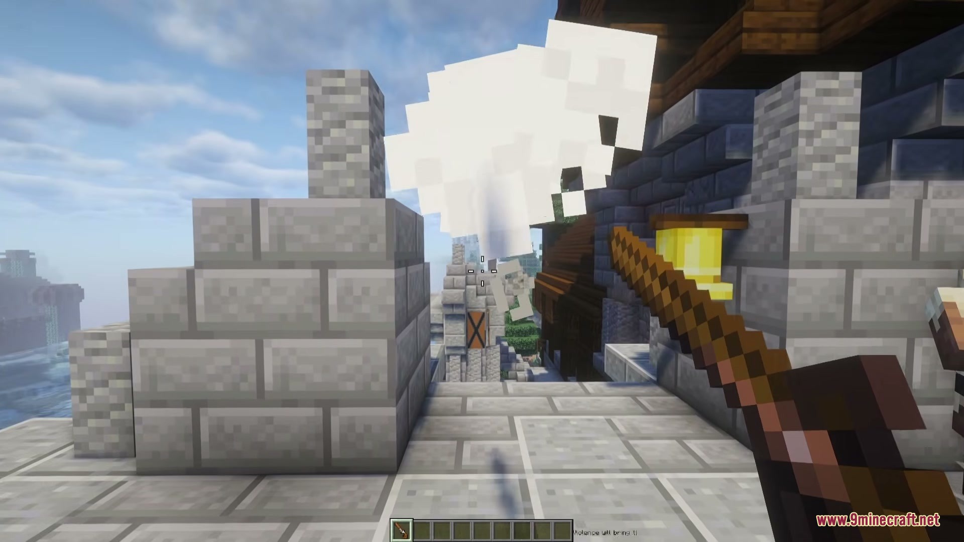Modular Muskets Mod Screenshot 2 Large white smoke cloud appears after the player fires their custom gun