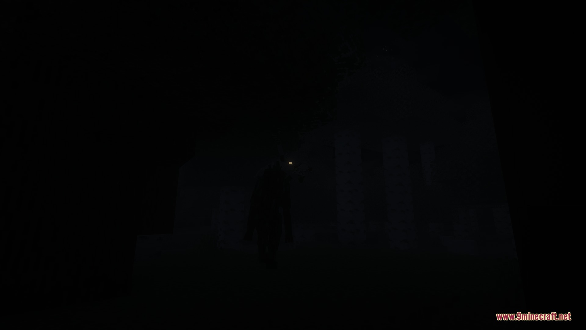 Mooseman Mod Screenshot 8 A tall terrifying monster stalks through the pitch black night with glowing eyes