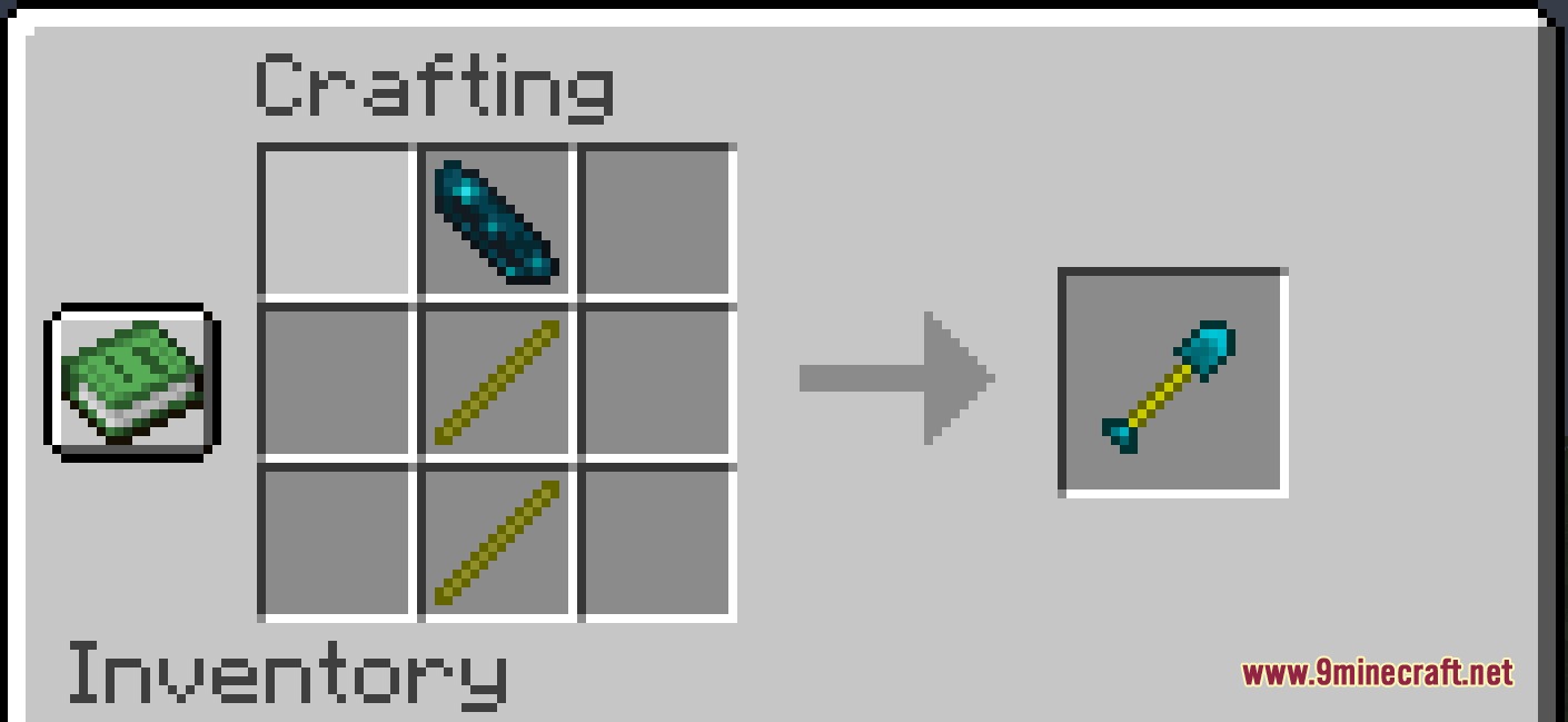 Crafting an Ender shovel with an Ender ingot and two golden sticks