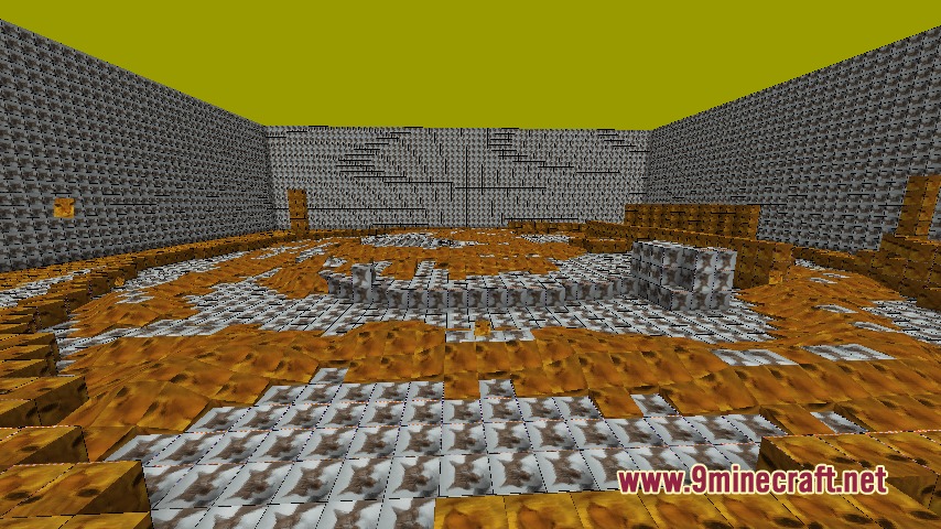 Motball Craft Mod Screenshot 4 A custom dimension room constructed entirely from cat and cheese textured blocks