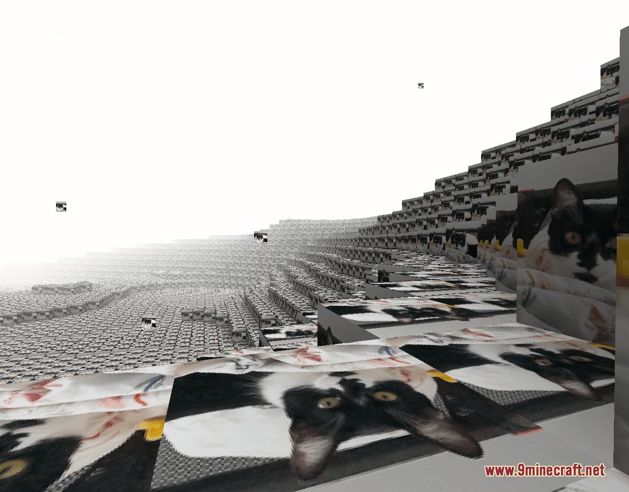 Motball Craft Mod Screenshot 7 A wacky dimension where every block features a black and white cat face