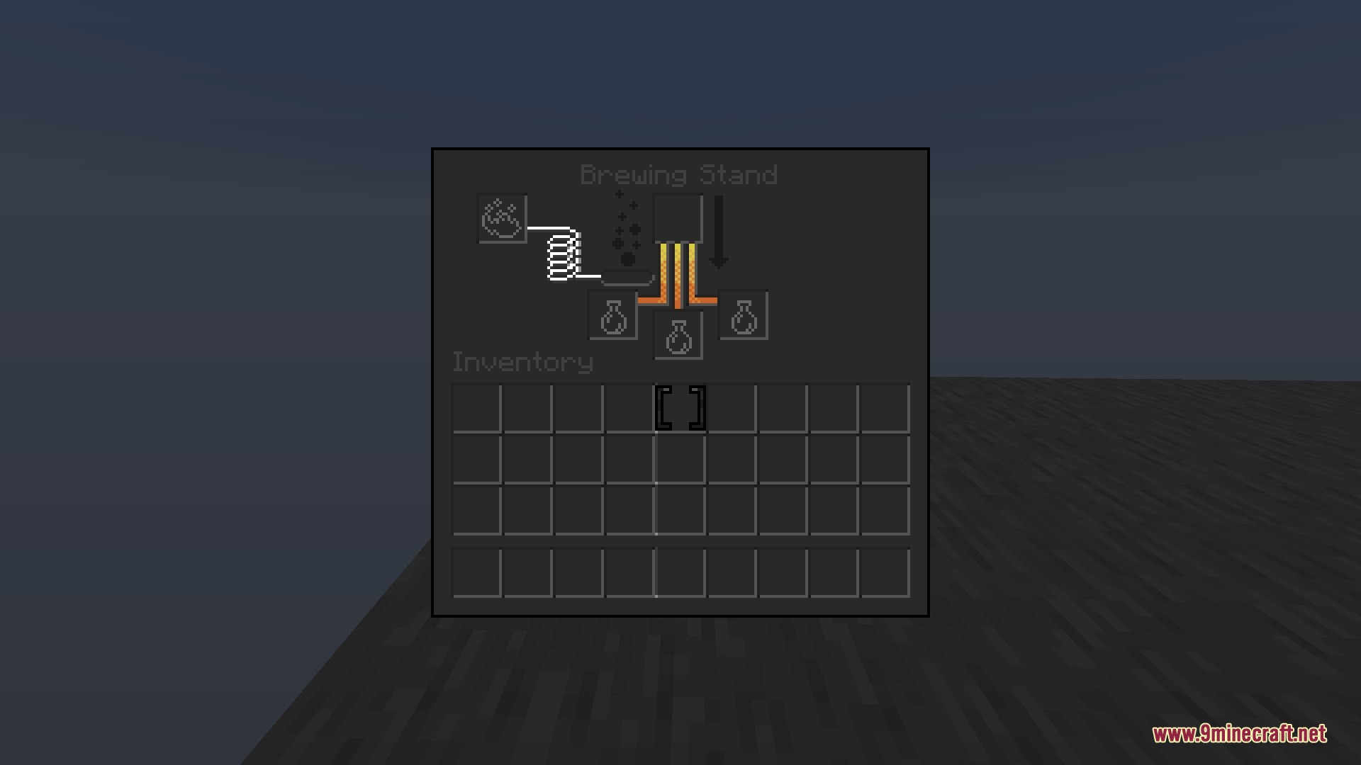 Motifity's GUI Simple GUI Resource Pack Screenshot 8 A brewing stand interface showing the dark themed graphical user interface